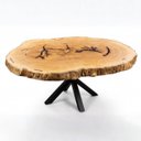 Ver imagem 1 de Mesa de Jantar Rústica Tora Madeira Maciça Borda Viva