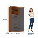 Ver imagem 4 de Multi-Cômoda 1 Porta 6 Gavetas Marabá