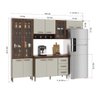 Cozinha Modulada Compacta Fidelitá Lisboa 4 Peças 260cm 11 Portas 3 Gavetas com Tampo - 4