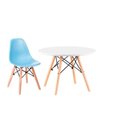 Ver imagem 1 de Conjunto Infantil Mesa Eames Branca 60cm com 1 Cadeira Azul Claro