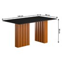 Ver imagem 3 de Mesa de Jantar com Vidro 6 Lugares Multimóveis Cr50233 Cinamomo/preto