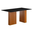 Ver imagem 2 de Mesa de Jantar com Vidro 6 Lugares Multimóveis Cr50233 Cinamomo/preto