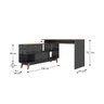 Mesa Escrivaninha em L 120x136cm Retrô 2 Portas Pés Madeira Maciça - 3