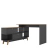Mesa Escrivaninha em L 120x136cm Retrô 2 Portas Pés Madeira Maciça - 2