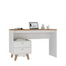 Mesa Escrivaninha 120cm 2 Gavetas Retrô Pés Madeira Maciça - 4