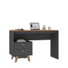 Mesa Escrivaninha 120cm 2 Gavetas Retrô Pés Madeira Maciça - 4
