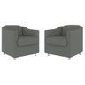 Kit 2 Poltrona Decorativa para Sala, Escritorio, Recepção Tila Suede Cinza - 2
