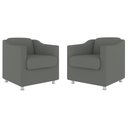 Ver imagem 2 de Kit 2 Poltrona Decorativa para Sala, Escritorio, Recepção Tila Suede Cinza