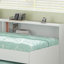 Ver imagem 7 de Cama Solteiro Bicama Estante +luz+2colc Ditália BB2829 cor:branco