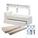 Ver imagem 1 de Cama Solteiro Bicama Estante +luz+2colc Ditália BB2829 cor:branco