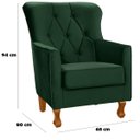 Ver imagem 3 de Poltrona Decorativa Carrara C/ Capitonê Veludo Verde