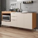 Ver imagem 6 de Balcão para Pia 4 Portas 2 Gavetas com Nicho de Forno Prateleiras e Pés Reguláveis 190x87x51,5cm