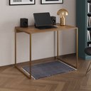 Ver imagem 1 de Escrivaninha Industrial Office Amêndoa 120x53 Grécia Base Dourada