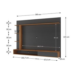 Painel Para TV até 60 Polegadas 1 Porta 1 Nicho - 4