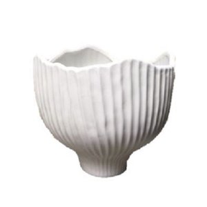 Vaso para Flores - Forma Orgânica Off White Acabamento Fosco