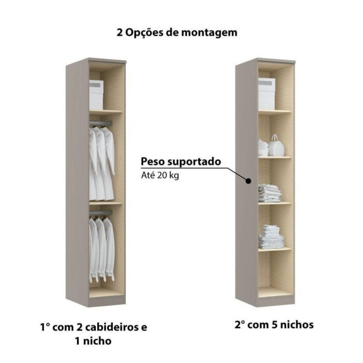Quarto Modulado Elegance Solteiro 7 Portas  - 5