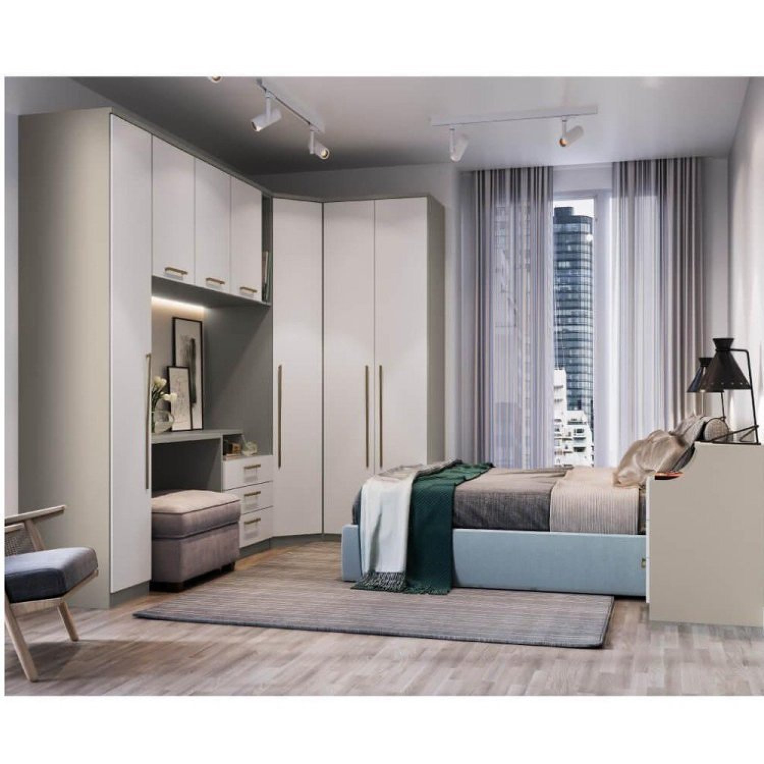 Quarto Modulado Elegance Solteiro 7 Portas  - 1