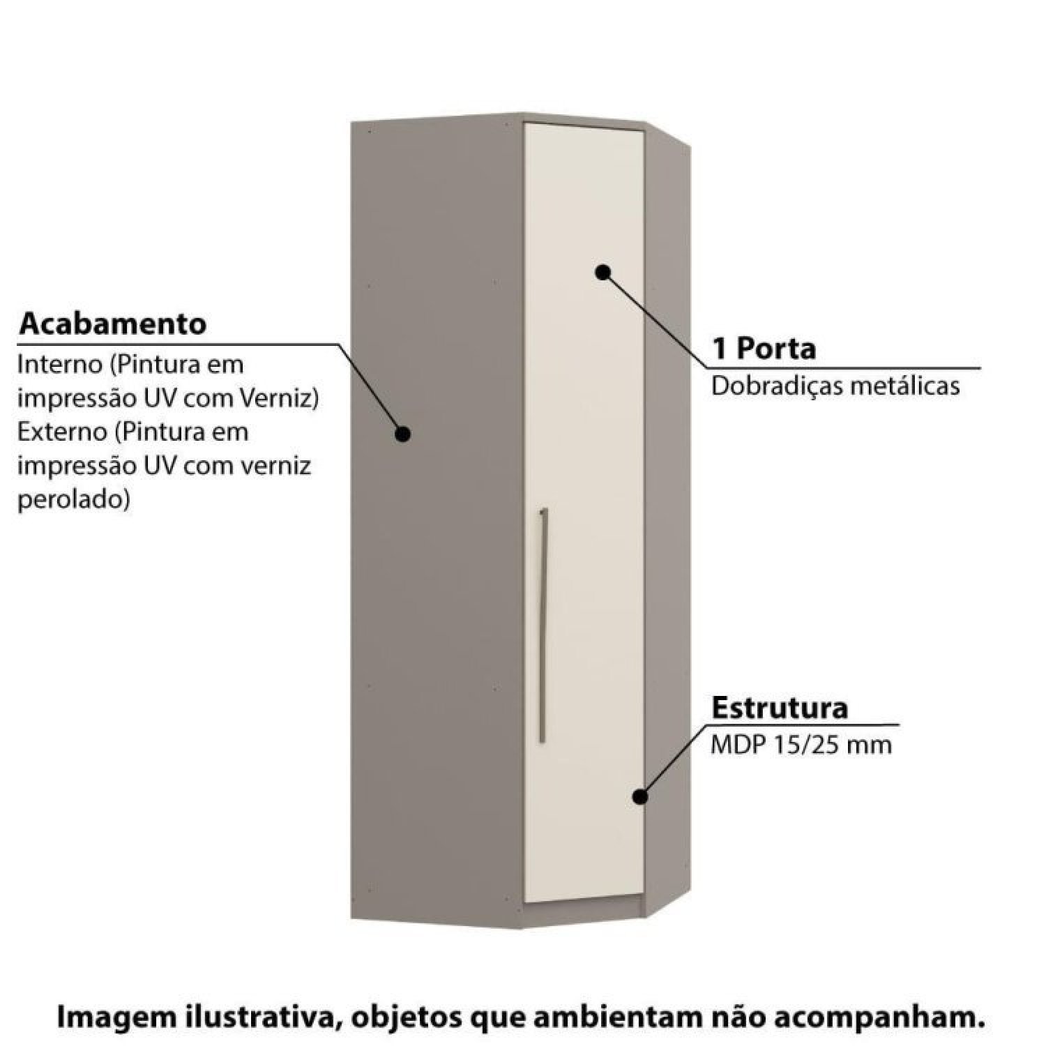 Quarto Modulado Elegance Solteiro 7 Portas  - 2