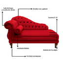 Ver imagem 4 de Recamier Sofá Esquerdo Larissa 150cm Sala Corano Vermelho - Incasa Decor