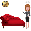 Ver imagem 5 de Recamier Sofá Esquerdo Larissa 150cm Sala Corano Vermelho - Incasa Decor