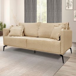 Sofá Living 2 Lugares 1,60 Linho Dourado - Lucadi Home - 6