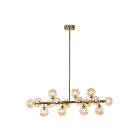 Pendente Dourado com Globos Âmbar 95cm 16g9 14594-pl