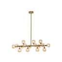 Ver imagem 1 de Pendente Dourado com Globos Âmbar 95cm 16g9 14594-pl