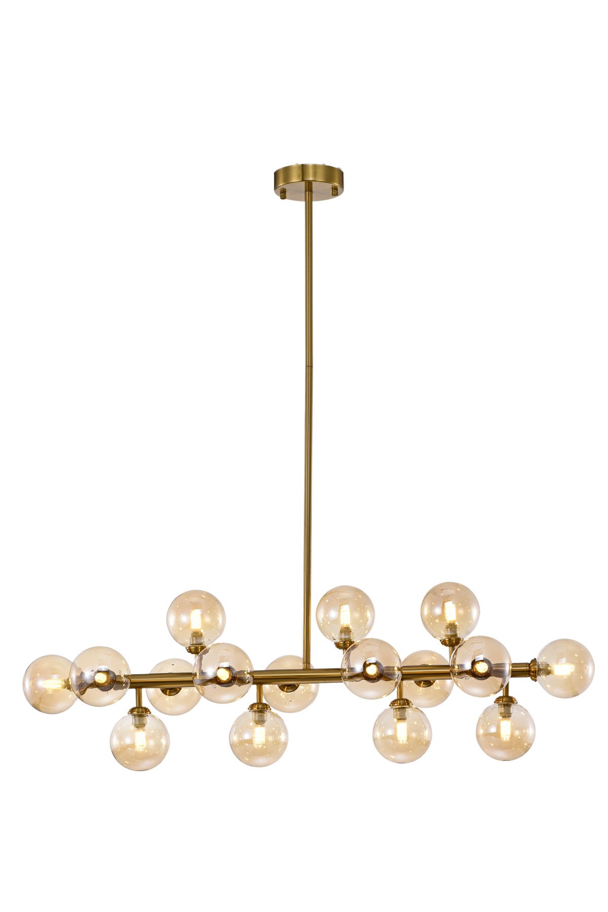 Pendente Dourado com Globos Âmbar 95cm 16g9 14594-pl