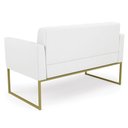Ver imagem 5 de Sofá Namoradeira Base Industrial Dourado Ana Sintético Branco - Ibiza
