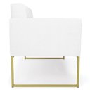 Ver imagem 6 de Sofá Namoradeira Base Industrial Dourado Ana Sintético Branco - Ibiza
