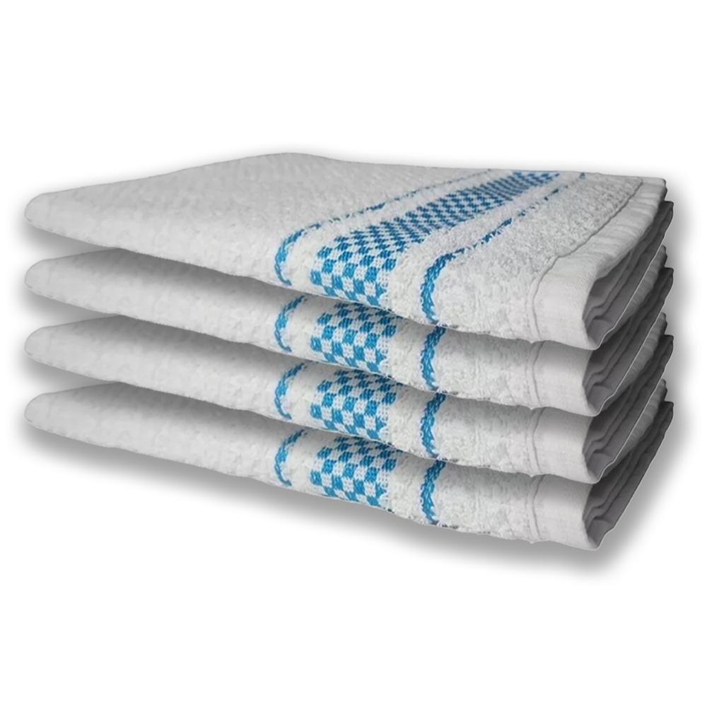 4 Panos de Prato Atoalhado Felpudo 370g/m² Premium Azul - 1