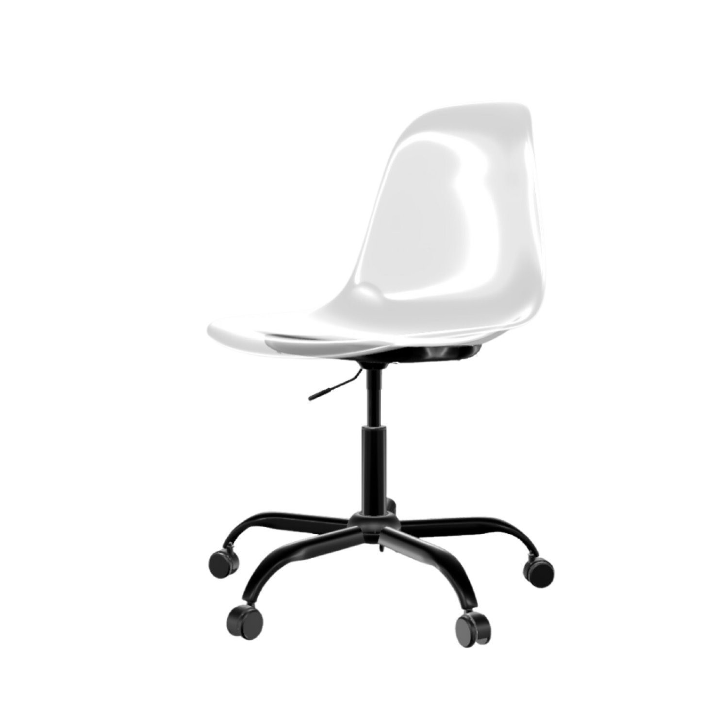 Cadeira Escritório Eames PP Base Aço Preta - 1