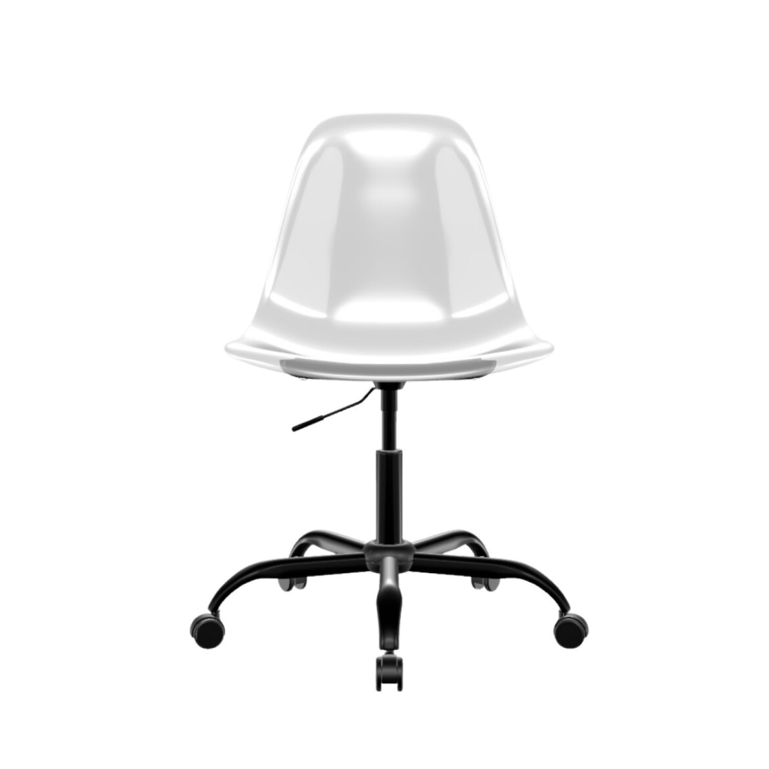 Cadeira Escritório Eames PP Base Aço Preta - 4