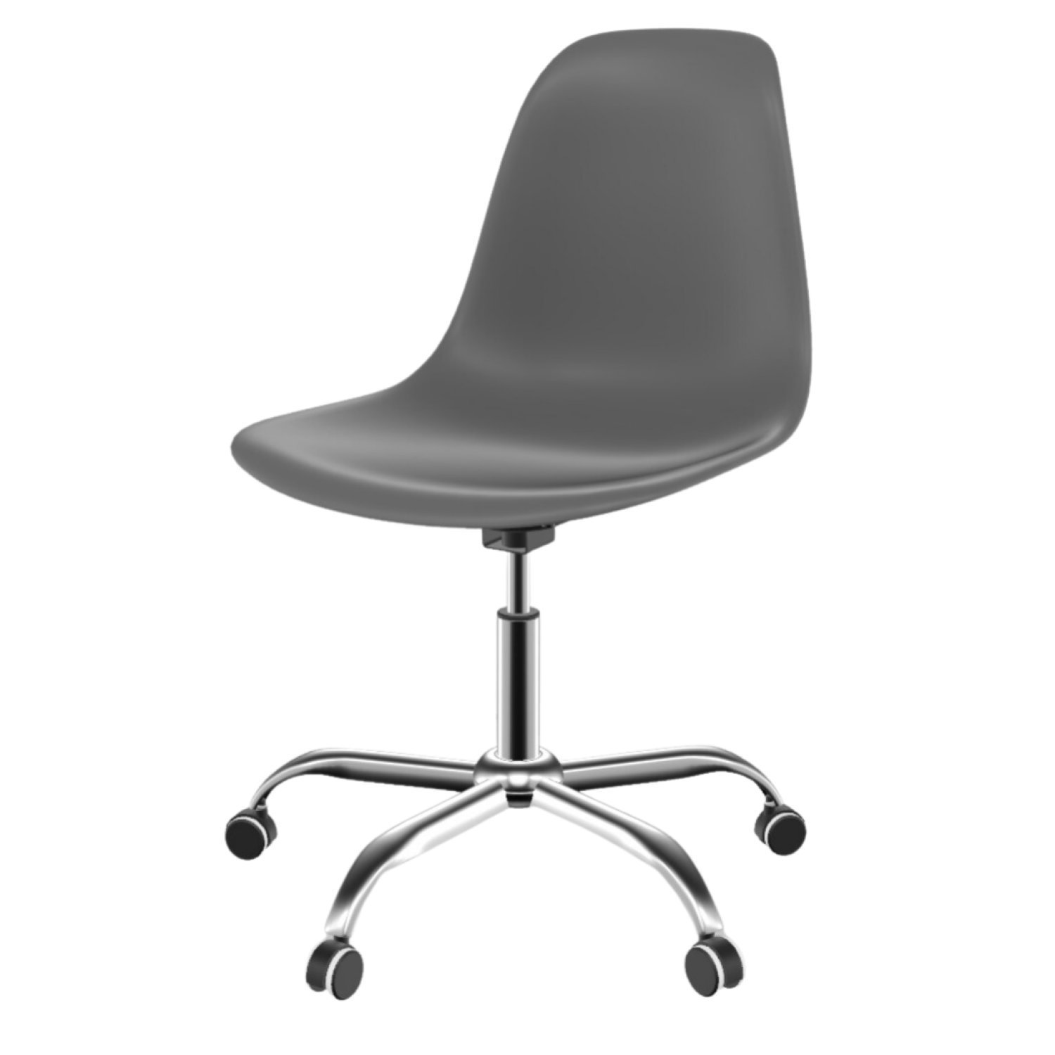 Cadeira para Escritório Eames PP Base Aço Cromado - 1