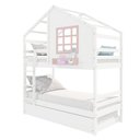 Ver imagem 2 de Treliche Casinha com Janela Madeira Maciça Branco/ Rosa Housin