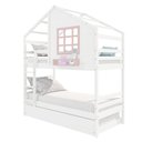 Ver imagem 2 de Treliche Casinha com Janela Madeira Maciça Branco/ Rosa Housin