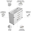 Ver imagem 6 de Cômoda Amel Quarto Solteiro 5 Gavetas 111cm MDP Puxador Plástico Branco Mpozenato