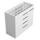 Ver imagem 2 de Cômoda Amel Quarto Solteiro 5 Gavetas 111cm MDP Puxador Plástico Branco Mpozenato