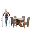 Ver imagem 6 de Conjunto de Mesa Sala de Jantar Tampo com Vidro 1,36m 4 Cadeiras Grécia Dobuê