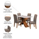 Ver imagem 5 de Conjunto de Mesa Sala de Jantar Tampo com Vidro 1,36m 4 Cadeiras Grécia Dobuê