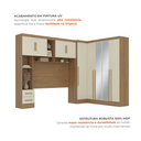 Ver imagem 5 de Guarda Roupa Modulado 3 Peças 9 Portas 5 Gavetas com Espelho e Cabeceira 100% MDF Smart Cinamomo/Off