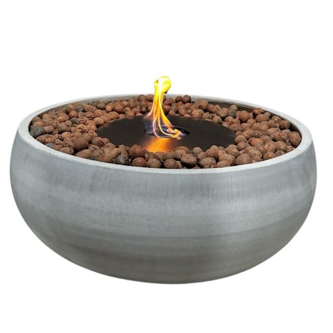 Lareira Ecológica Externa Cimento Queimador 50cm Inox 304 - Bacia 100 cm Sala Rústica Porak Bacia 10