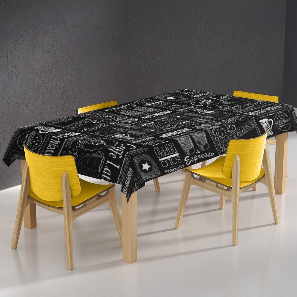 Toalha de Mesa Térmica Pvc Café Jantar Cozinha 1,40 X 2,20 Id Decor Café Expresso Preto - 5