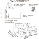 Ver imagem 6 de Sofá Luna 4 Lugares Retrátil Reclinável Veludo Luxo 2,20m