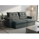 Ver imagem 1 de Sofá Luna 4 Lugares Retrátil Reclinável Veludo Luxo 2,20m