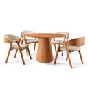 Ver imagem 3 de Conjunto Sala de Jantar Mesa Cone Amadeirada + 4 Cadeiras Gaia