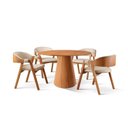 Ver imagem 3 de Conjunto Sala de Jantar Mesa Cone Amadeirada + 4 Cadeiras Gaia