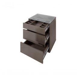 Mesa de Cabeceira 3 Gavetas Belize Cinza Pèrola - 3
