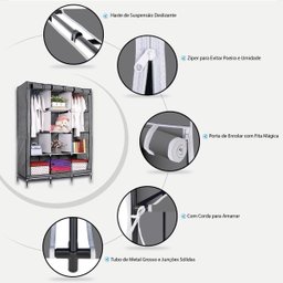 Guarda-roupa Cinza Snel Home - 6