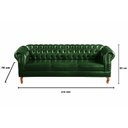 Ver imagem 3 de Sofá Dom Pedro Chesterfield 3 Lugares Decoração Sala Receção - Couríssimo Verde